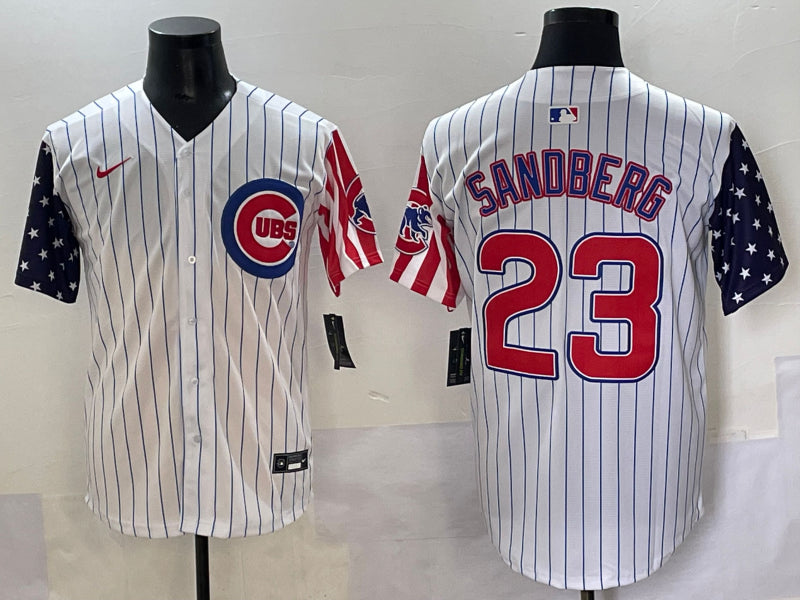 Men’s Chicago Cubs Ryne Sandberg #23 White Limited Jersey