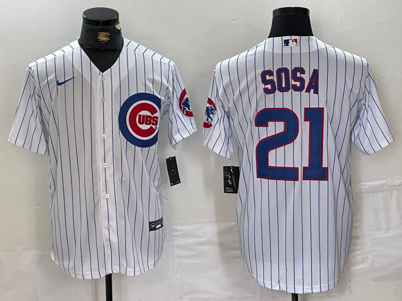 Men’s Chicago Cubs Sammy Sosa #21 White Baseball Jersey
