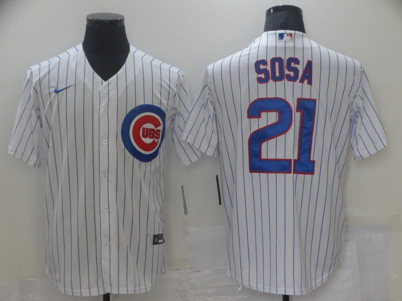 Men’s Chicago Cubs Sammy Sosa #21 White Baseball Jersey