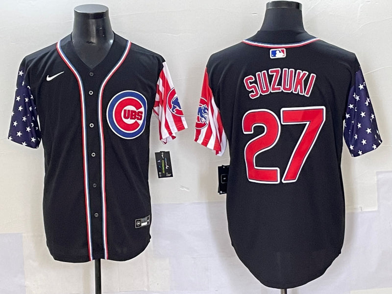 Men’s Chicago Cubs Seiya Suzuki #27 Black Limited Jersey