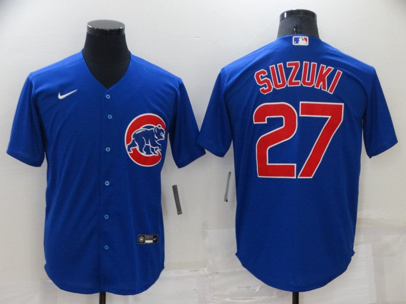 Men’s Chicago Cubs Seiya Suzuki #27 Blue Baseball Jersey