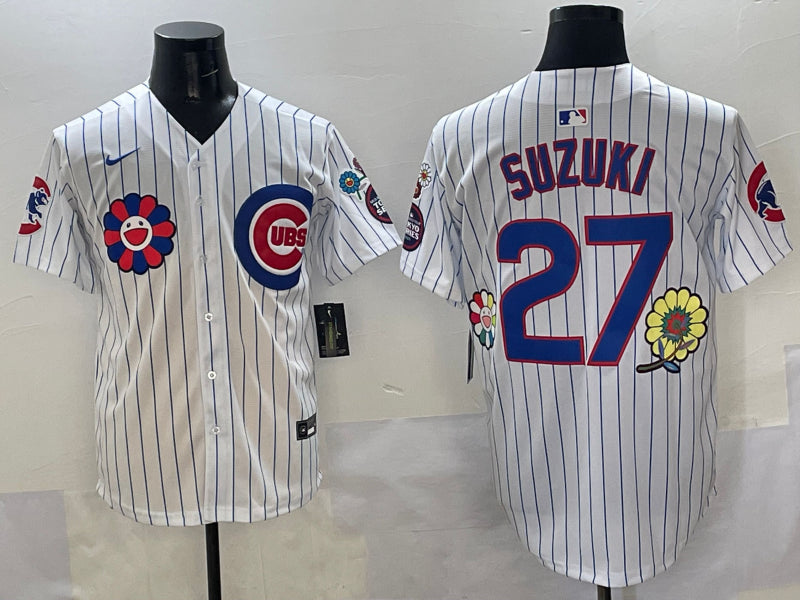 Men’s Chicago Cubs Seiya Suzuki #27 White Jersey