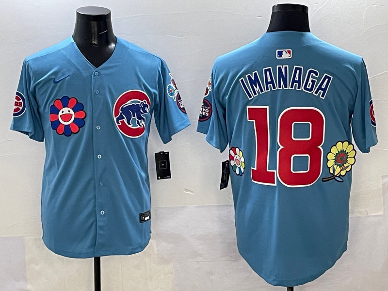 Men’s Chicago Cubs Shota Imanaga #18 Light Blue Jersey