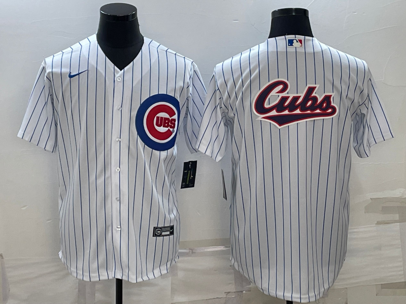 Men's Chicago Cubs White Home Blank Jersey