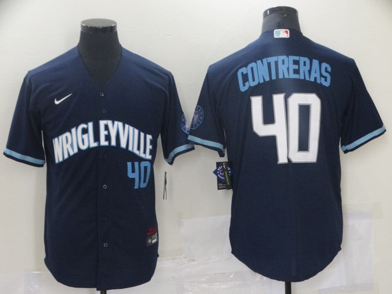 Men’s Chicago Cubs Willson Contreras #40 Navy Jersey