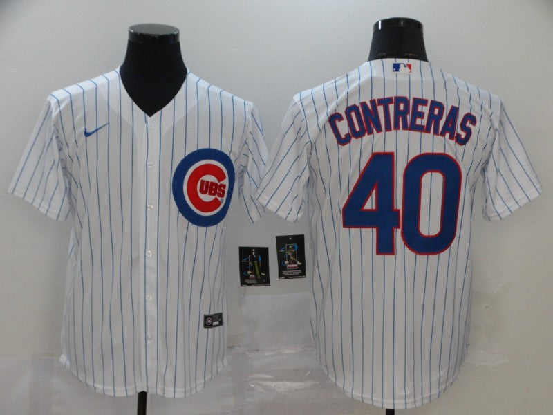 Men’s Chicago Cubs Willson Contreras #40 White Baseball Jersey
