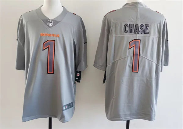 Men’s Cincinnati Bengals #1 Ja’Marr Chase Nike Atmosphere Fashion Game Jersey -Gray