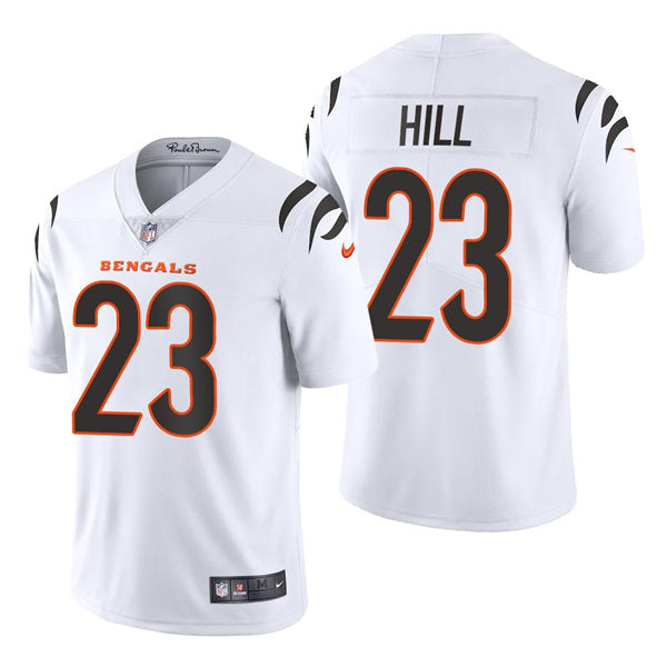 Men’s Cincinnati Bengals #23 Daxton Hill Nike White Away Vapor Limited Jersey