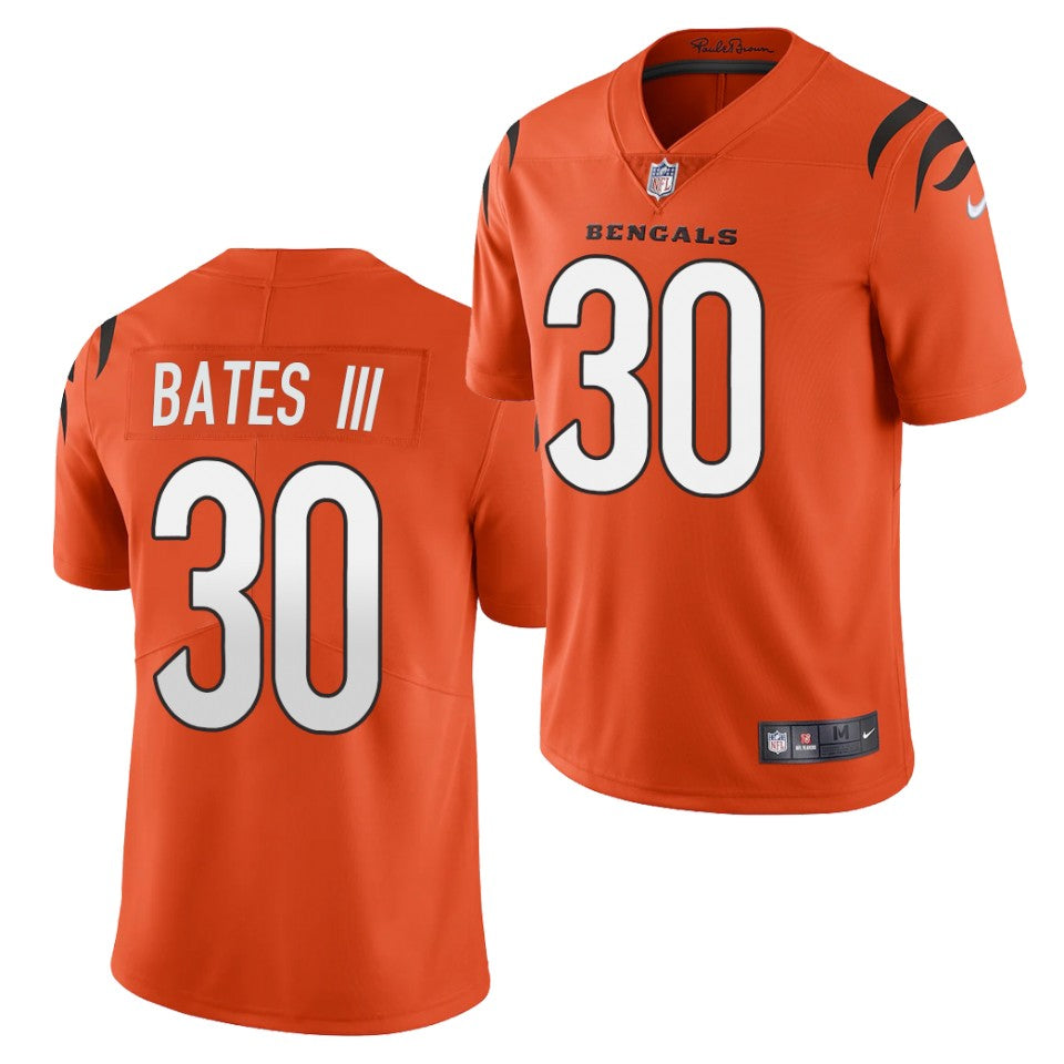 Men’s Cincinnati Bengals #30 Jessie Bates III 2021 Nike Orange Alternate Vapor Limited Jersey