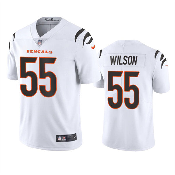 Men’s Cincinnati Bengals #55 Logan Wilson Nike White Away Vapor Limited Jersey