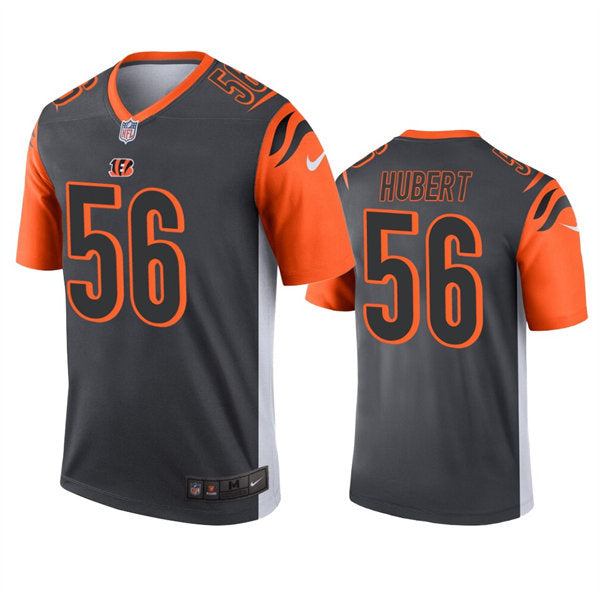 Men’s Cincinnati Bengals #56 Wyatt Hubert Nike Anthracite Inverted Legend Jersey