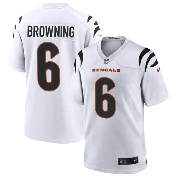 Men’s Cincinnati Bengals #6 Jake Browning Nike White Vapor Limited Player Jersey