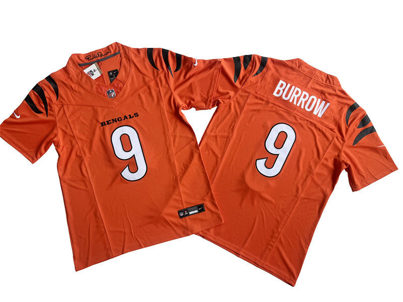 Men’s Cincinnati Bengals #9 Joe Burrow Nike Orange Alternate 2023 F.U.S.E. Vapor Limited Jersey