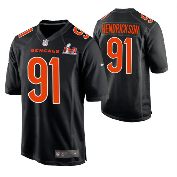 Men’s Cincinnati Bengals #91 Trey Hendrickson Nike Black Super Bowl LVI Bound Game Fashion Jersey