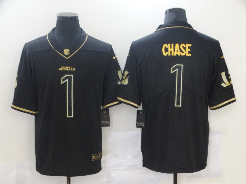 Men’s Cincinnati Bengals Ja’Marr Chase #1 Black Jersey