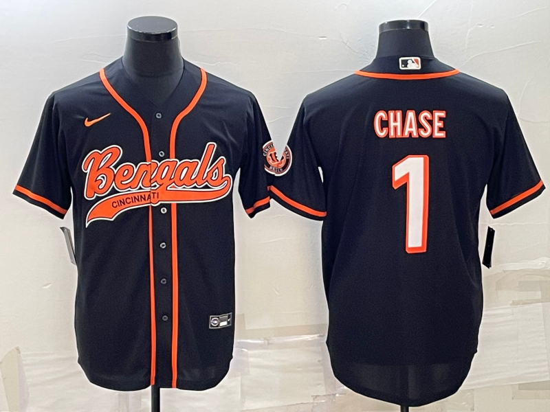 Men’s Cincinnati Bengals Ja’Marr Chase #1 Black Jersey
