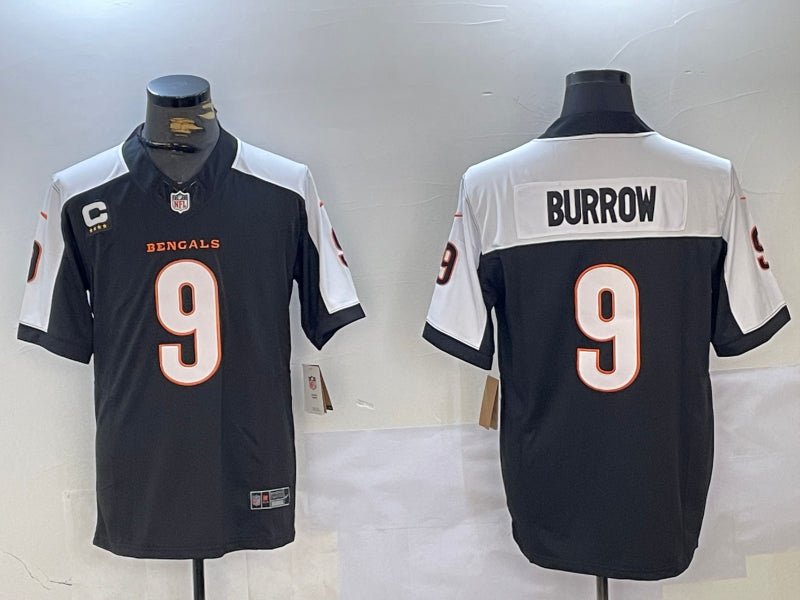 Men’s Cincinnati Bengals Joe Burrow #9 Black Jersey