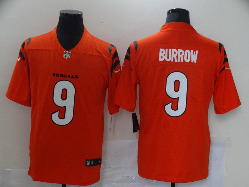 Men’s Cincinnati Bengals Joe Burrow #9 Orange Alternate Jersey