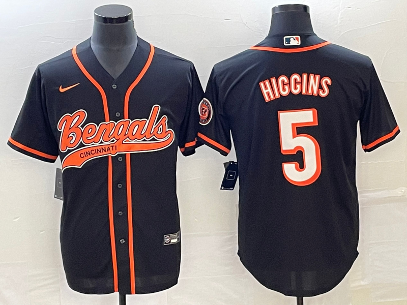 Men’s Cincinnati Bengals Tee Higgins #5 Black Jersey