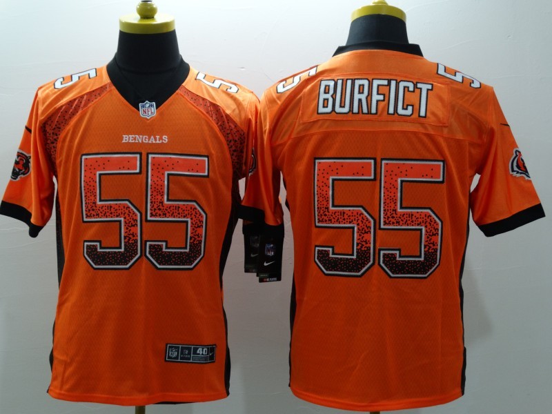 Men’s Cincinnati Bengals Vontaze Burfict #55 Orange Jersey