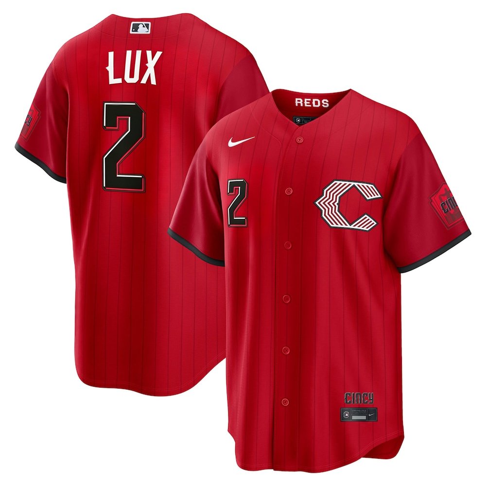 Men’s Cincinnati Reds #2 Gavin Lux Red 2026 City Connect Stitched Jersey