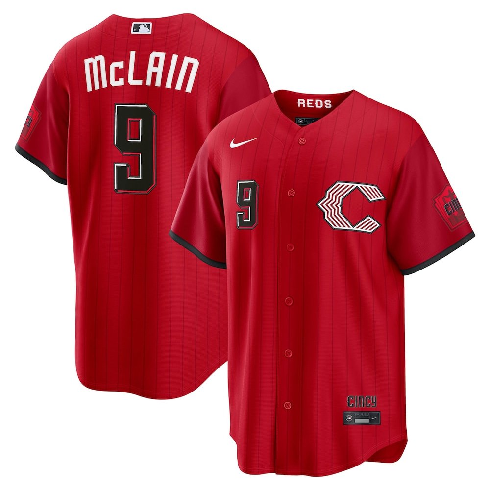 Men’s Cincinnati Reds #9 Matt McLain Red 2026 City Connect Stitched Jersey