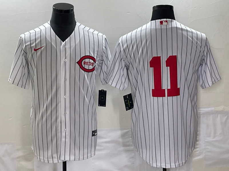 Men’s Cincinnati Reds Barry Larkin #11 White 2022 MLB at Field of Dreams Authentic Jersey