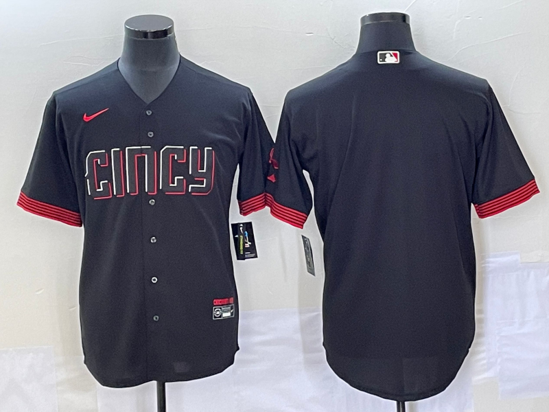 Men’s Cincinnati Reds Black 2023 City Connect Blank Jersey