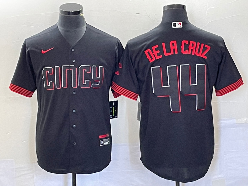 Men’s Cincinnati Reds Elly De La Cruz #44 Black 2023 City Connect Jersey