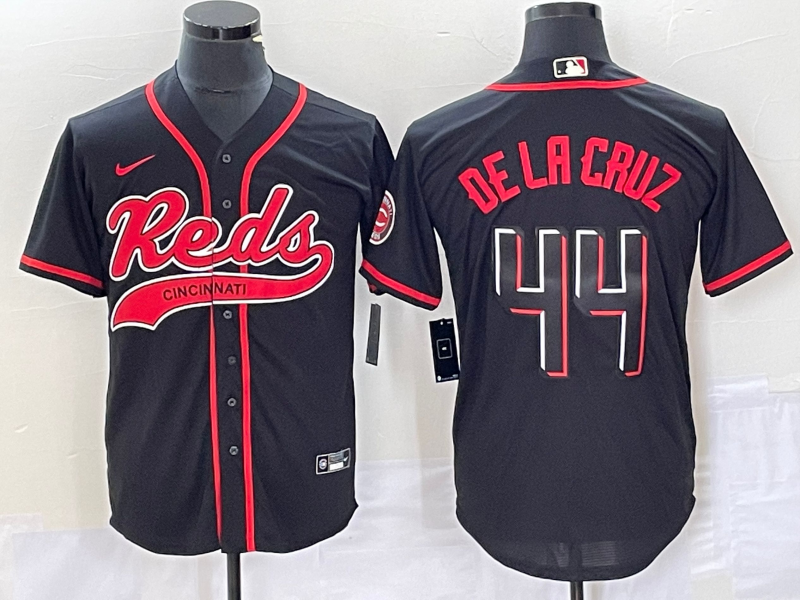 Men’s Cincinnati Reds Elly De La Cruz #44 Black Jersey Joint Edition