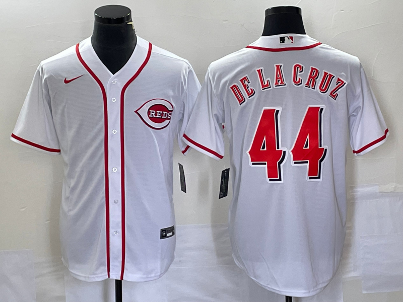 Men’s Cincinnati Reds Elly De La Cruz #44 White Home Jersey