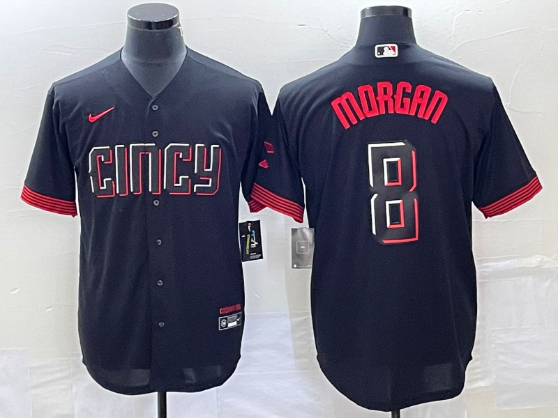 Men’s Cincinnati Reds Joe Morgan #8 Black 2023 City Connect Jersey