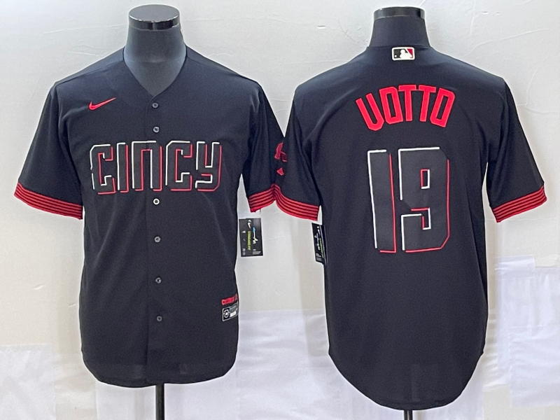 Men’s Cincinnati Reds Joey Votto #19 Black 2023 City Connect Jersey