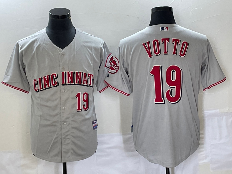 Men’s Cincinnati Reds Joey Votto #19 Gray Limited Jersey