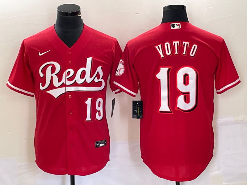 Men’s Cincinnati Reds Joey Votto #19 Red Alternate Jersey