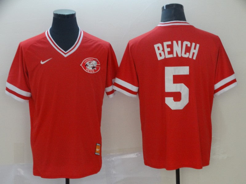 Men’s Cincinnati Reds Johnny Bench #5 Red Jersey