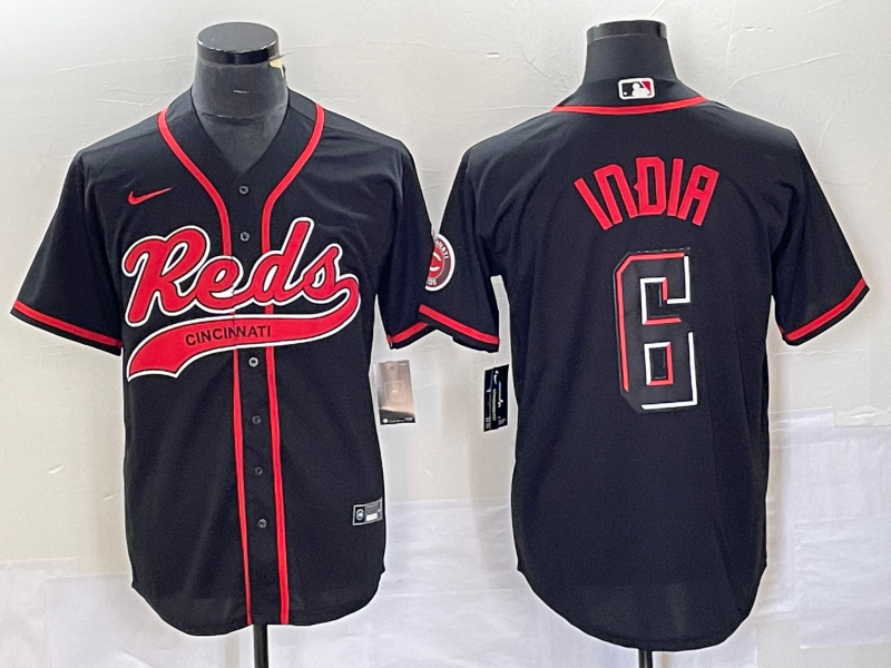 Men’s Cincinnati Reds Jonathan India #6 Black Jersey Joint Edition