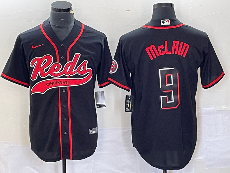 Men’s Cincinnati Reds Matt McLain #9 Black Jersey Joint Edition