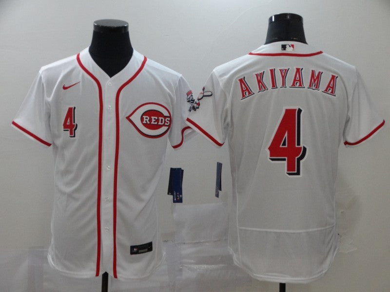 Men’s Cincinnati Reds Shogo Akiyama #4 White Baseball Jersey