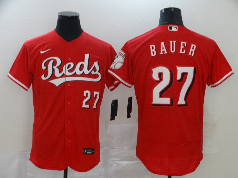 Men’s Cincinnati Reds Trevor Bauer #27 Red Baseball Jersey