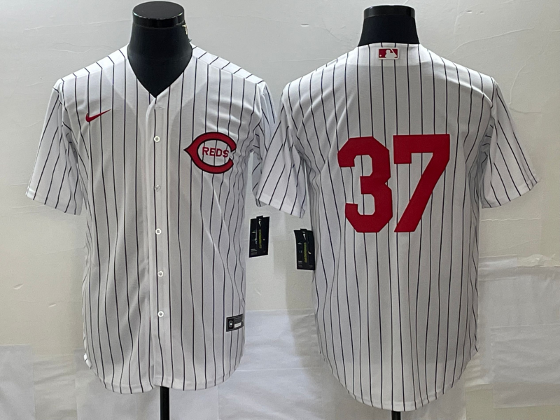 Men’s Cincinnati Reds Tyler Stephenson #37 White 2022 MLB at Field of Dreams Authentic Jersey