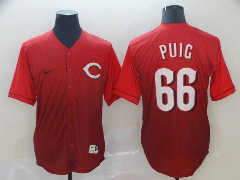 Men’s Cincinnati Reds Yasiel Puig #66 Red Stitched Jersey