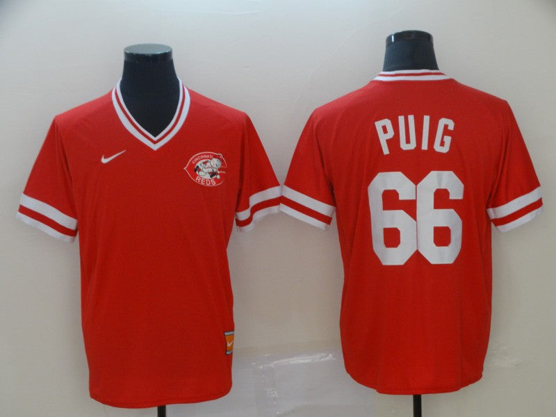 Men’s Cincinnati Reds Yasiel Puig #66 Red Stitched Jersey