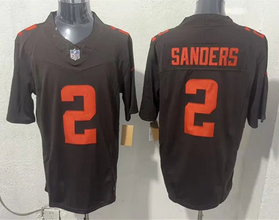 Mens Cleveland Browns #2 Shedeur Sanders Nike Brown Alternate Vapor Limited Jersey