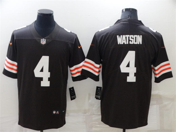 Men’s Cleveland Browns #4 Deshaun Watson Nike Brown Home Vapor Limited Jersey