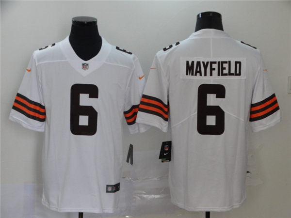 Men’s Cleveland Browns #6 Baker Mayfield Nike White Vapor Limited Jersey