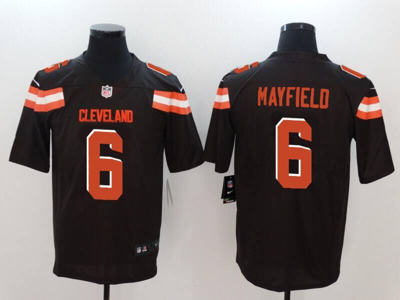 Men’s Cleveland Browns #6 Baker Mayfield Stitched Nike Brown Vapor Player Limited Jersey