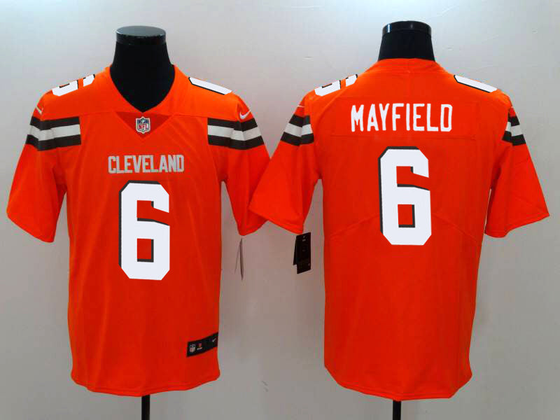 Men’s Cleveland Browns #6 Baker Mayfield Stitched Nike Orange Vapor Player Limited Jersey