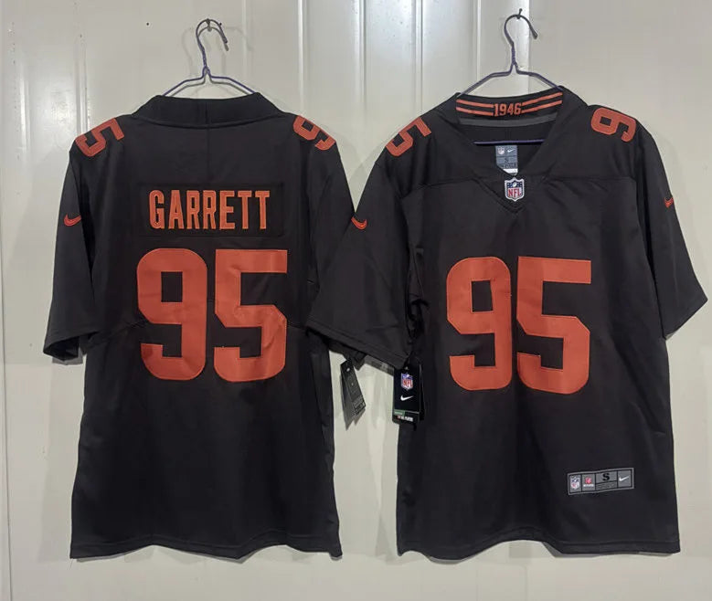 Mens Cleveland Browns #95 Myles Garrett Nike Brown Alternate Player Vapor Limited Jersey