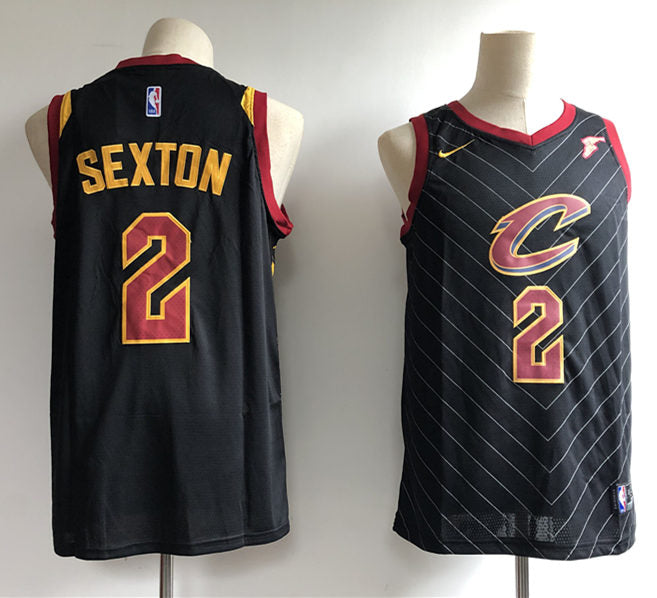 Mens Cleveland Cavaliers #2 Collin Sexton Nike Black Statement Edition Jersey